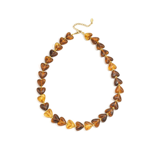 Hartjes ketting - bruin