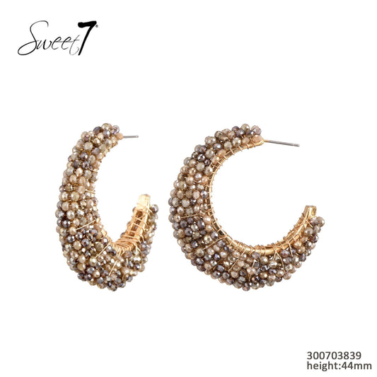 Sweet7 oorbellen - taupe/goud