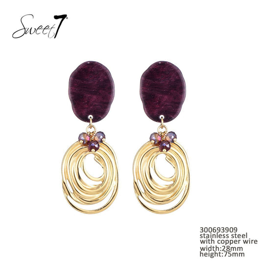 Sweet7 oorbellen - rood/goud