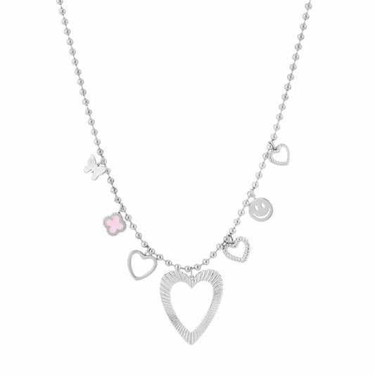 Bedels ketting - statement necklace - zilver