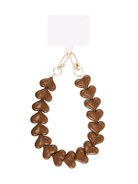 Hart telefoonkoord - bruin