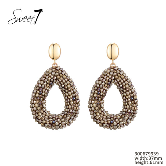Sweet7 oorbellen - taupe/goud