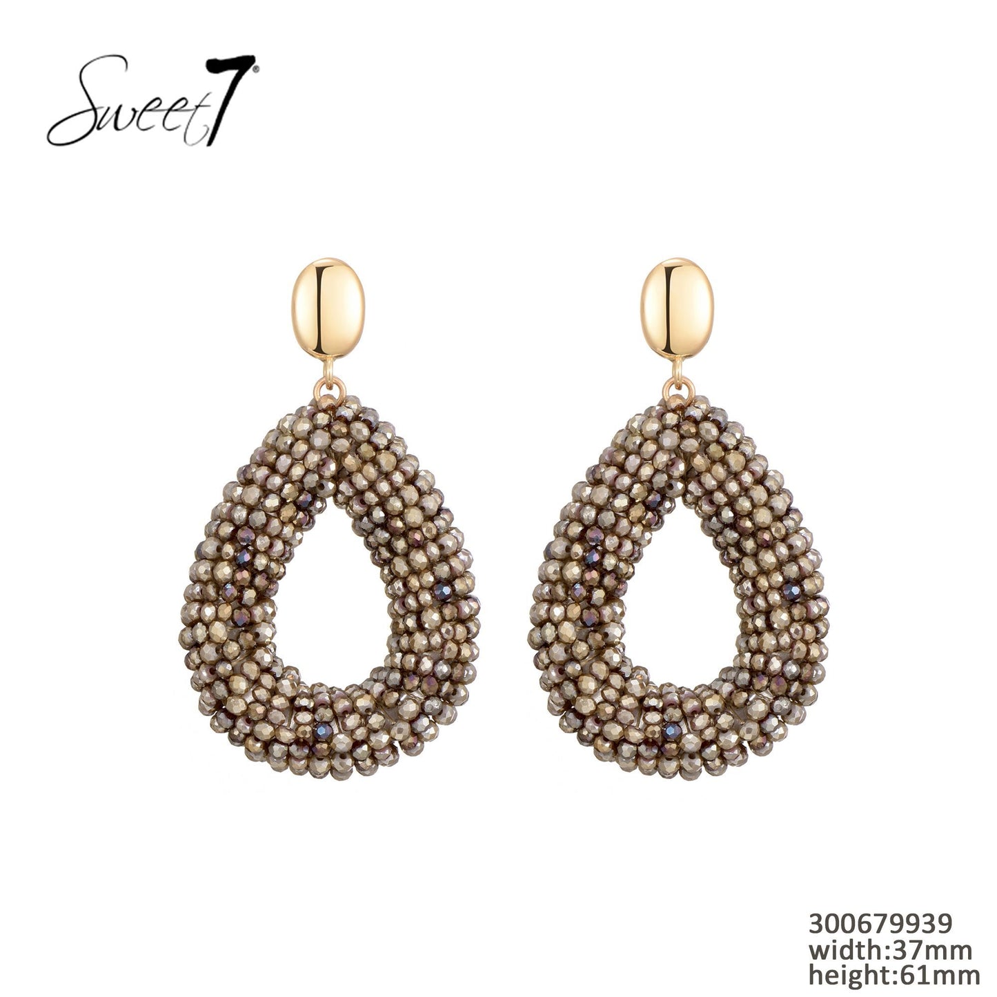 Sweet7 oorbellen - taupe/goud