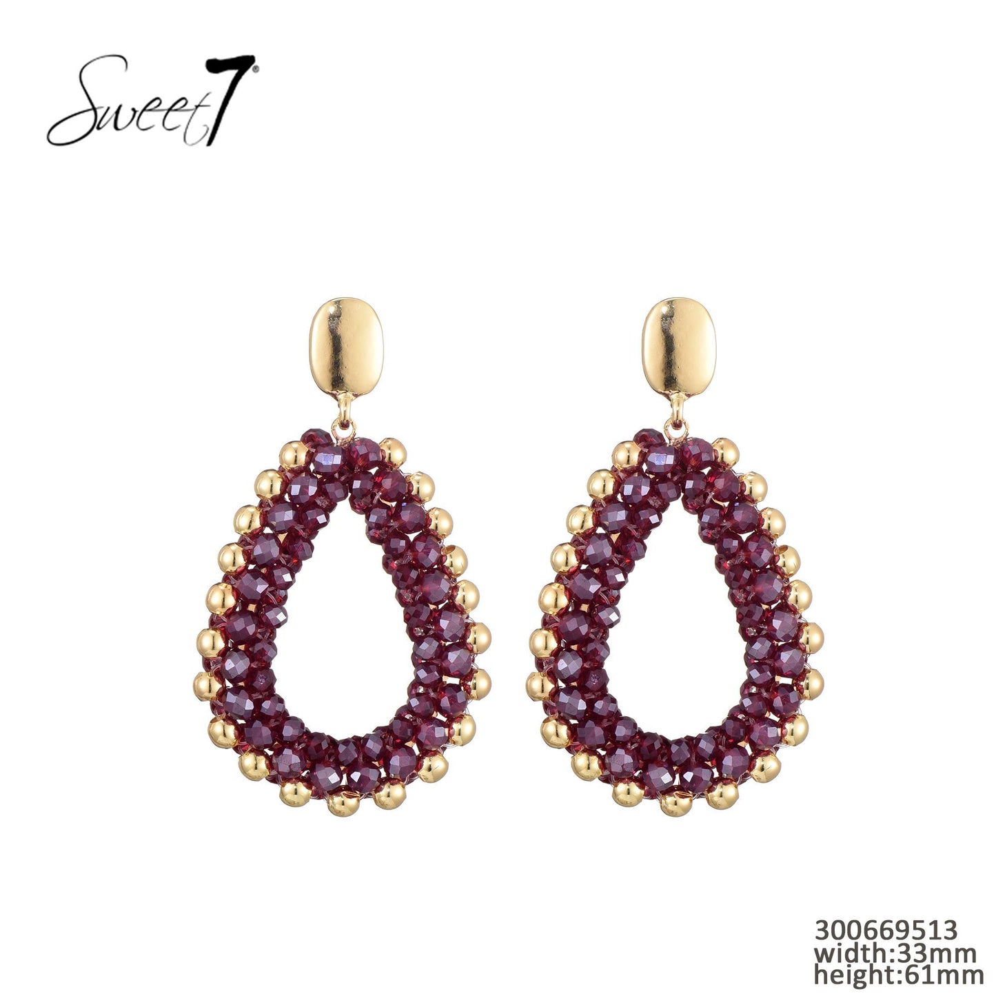Sweet7 oorbellen - rood/goud