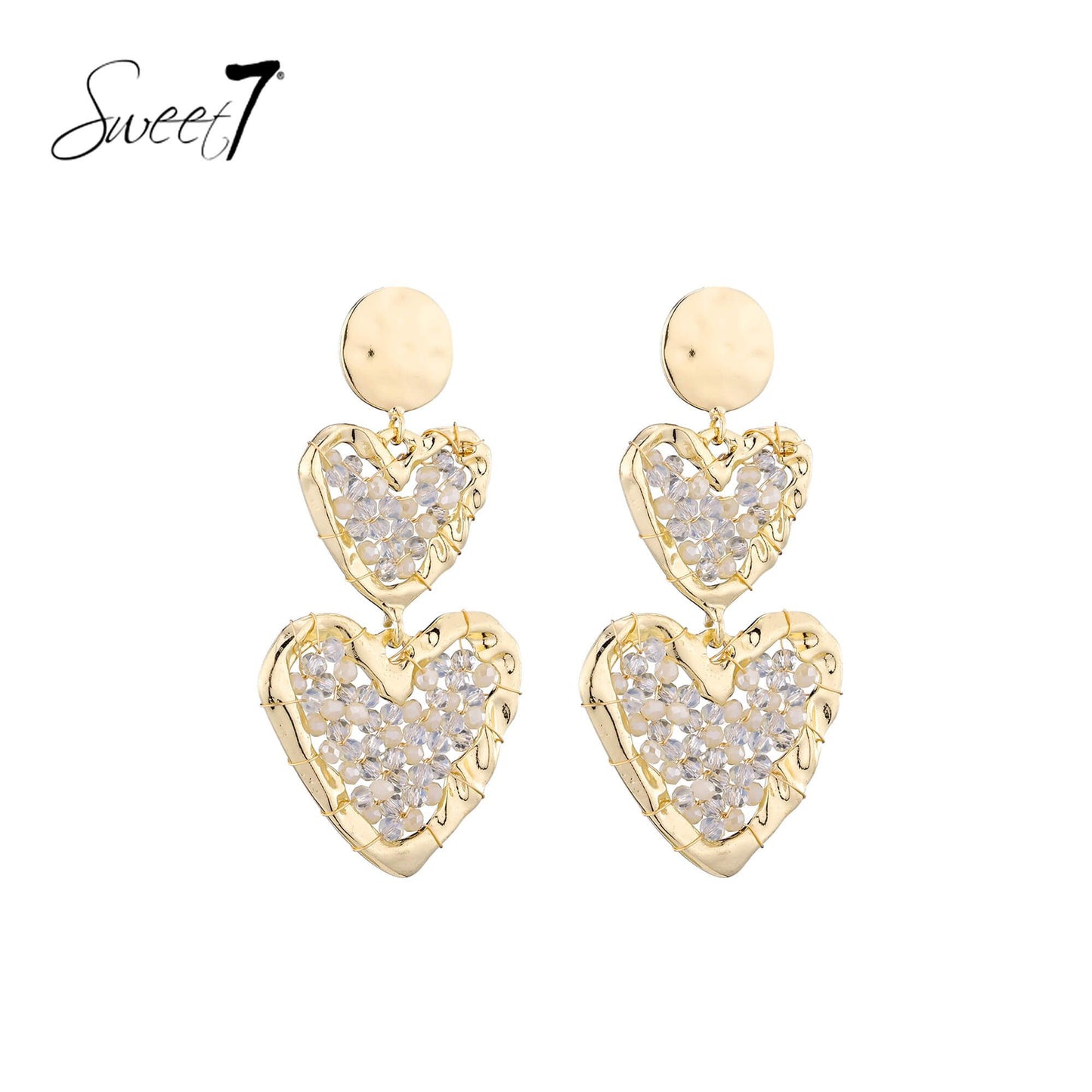 Sweet7 oorbellen - beige