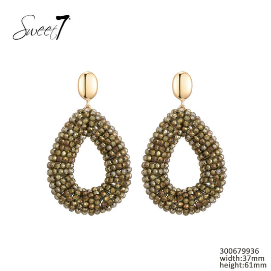 Sweet7 oorbellen - groen/goud