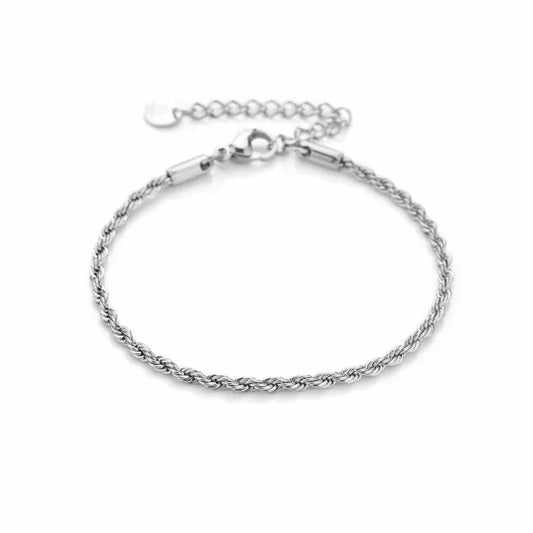 Basic gedraaide armband - zilver