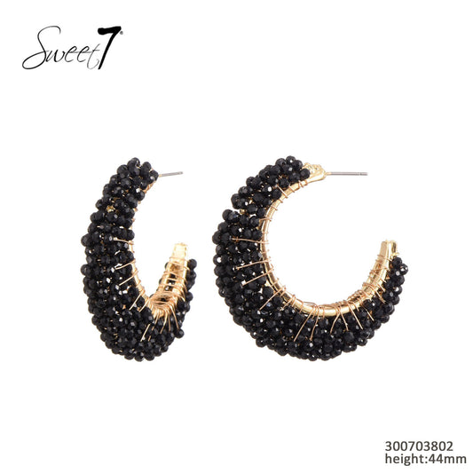 Sweet7 oorbellen - zwart/goud