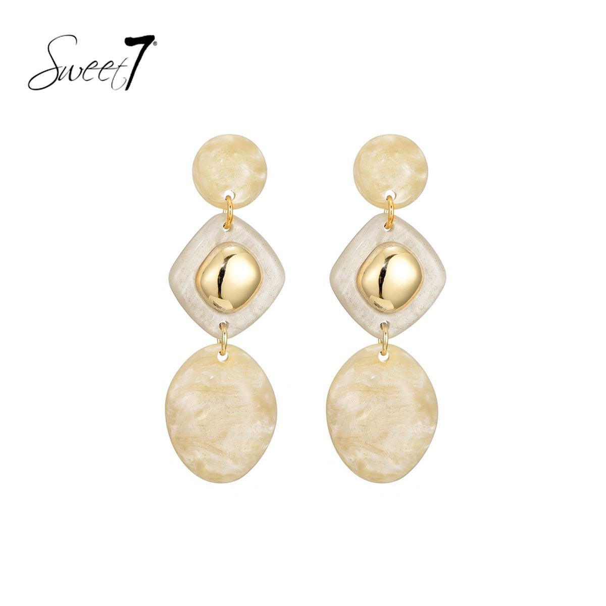 Sweet7 oorbellen - beige