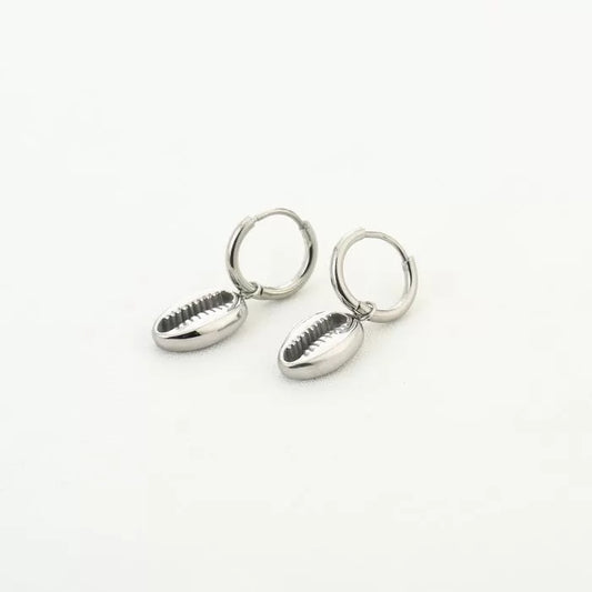 Schelp oorbellen - zilver