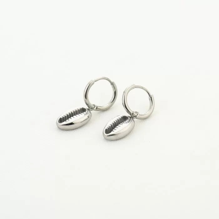 Schelp oorbellen - zilver