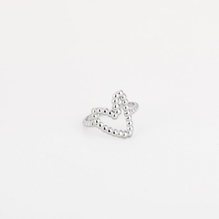 Hartjes dots ring - zilver