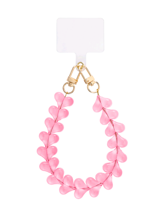 Hart telefoonkoord - roze