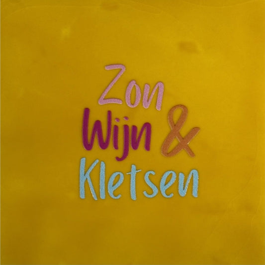 Quote tegeltje 'zon wijn & kletsen'