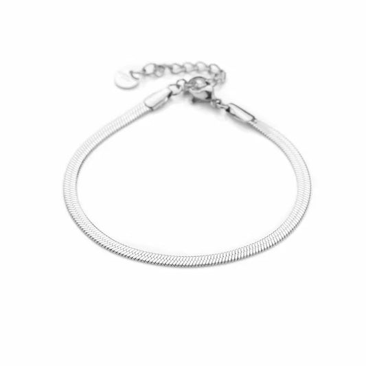 Platte armband - zilver
