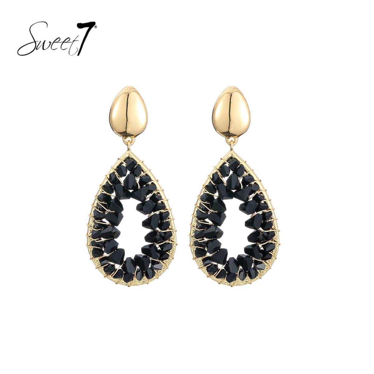 Sweet7 oorbellen - zwart