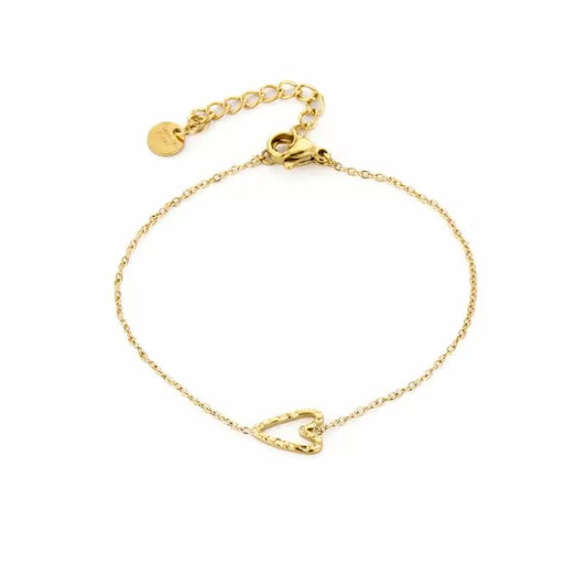 Hartje armband - goud