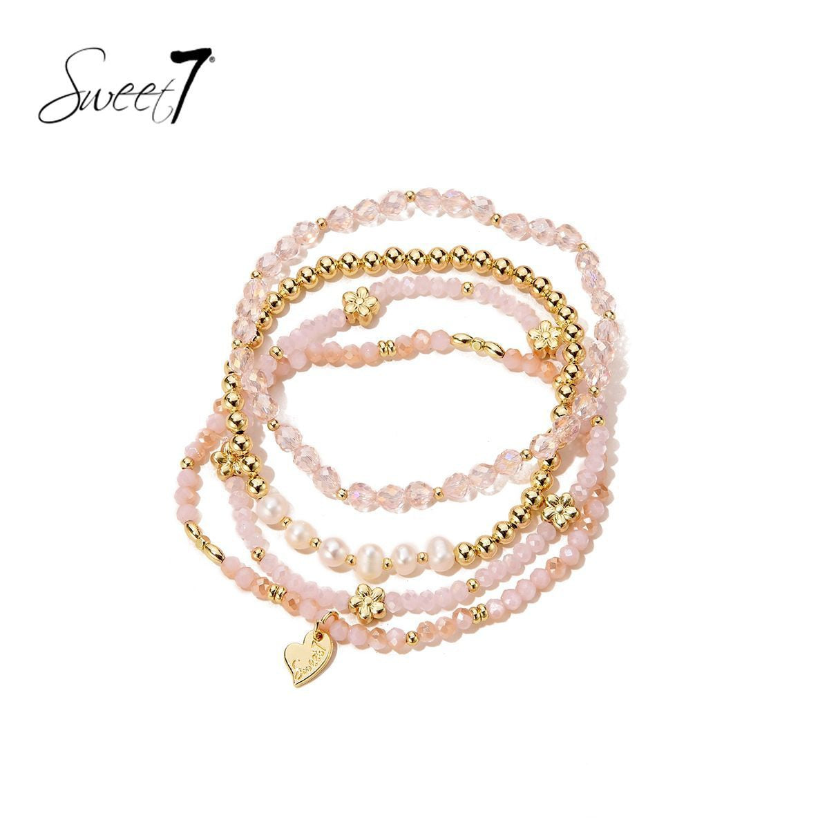 Sweet7 armbanden set - roze